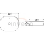 INVENA - Oval umývadlo na dosku 50 cm HALIA CE-18-001-C