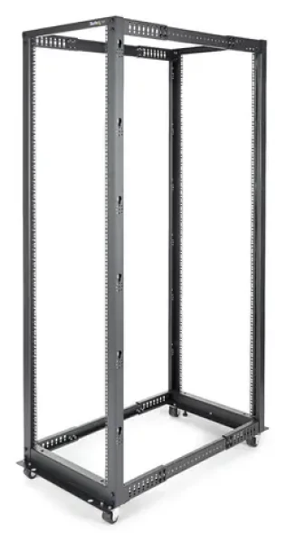 StarTech 42U Otvorený rack / Stojanový rozvádzač / 19" / 4-stĺpikový / Nastaviteľná hĺbka 58-104 cm / Mobilný (4POSTRACK42)