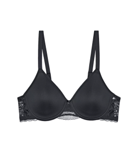 Dámska moderná čipkovaná+bavlnená podprsenka WP EX - BLACK - black 0004 - TRIUMPH BLACK 75C