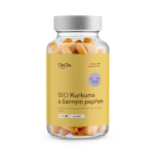 OlaOla BIO Kurkuma s čiernym korením / 90 kapsúl (110006)