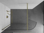 MEXEN/S - Kioto Sprchová zástena WALK-IN Walk-in 100 x 200, transparent 8 mm, zlatá kartáčovaná 800-100-101-55-06