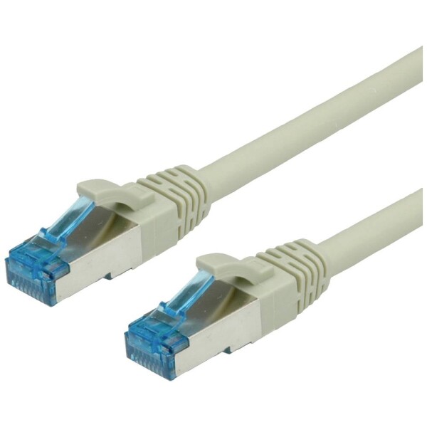 Value 21.99.0868 RJ45 sieťové káble, prepojovacie káble CAT 6A S/FTP 15.00 m sivá dvojžilový tienený, bez halogénov, samozhášavý 1 ks; 21.99.0868