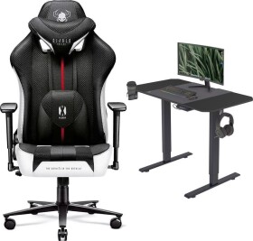 Diablo Chairs X-PLAYER 2.0 Normal Size Czarno-biały + EGON 1100 Czarne 110 cmx60 cm