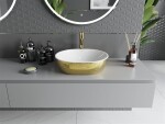 MEXEN - Viki umývadlo na dosku 48 x 35, biela/zlatá vzor 21054808