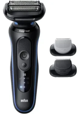 Braun Series 5 52-B1650s čierna/modrá / Planžetový holiaci strojček / mokré suché holenie / 50 min prevádzka / vodeodolný (8700216645249)