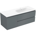 MEXEN/S - Rivel kúpeľňová skrinka 120 cm s umývadlom Vela pravá, 2S, 1D, reliéf, grafit/biela mat 91A23-12047-3-BBFFF66-W23P01
