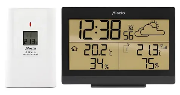 Alecto WS-2300 čierna / Meteostanica / bezdrôtový senzor / budík / podsvietený displej (WS-2300)