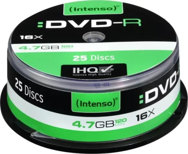 INTENSO DVD- R 4,7GB / Optické médium / 16x / 25 ks / Spindl (4101154)