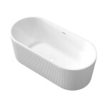 INVENA - Vaňa voľne stojaca ryhovaná 170 cm glamour trend sifón biely; AN-01-120-M