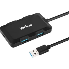 YENKEE YHB 4341BK Hub čierna / 4x USB 3.0 / 5 Gbs / 120cm (8590669230532)