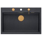 Quadron - Granitový drez MARC 110 WORKSTATION Black Metallic Zlaty HQM7650U8_PVDG1