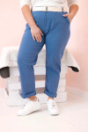 Dámske Plus veľkosť bavlnené nohavice s opaskom Denim 6XL