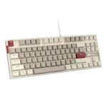 MageGee MK-STAR retro bielo-šedá / Mechanická klávesnica / US layout / kábel USB-A / RGB podsvietenie (MK-STAR Wg Brown)