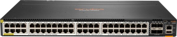 HP HPE Aruba 6300M - Switch - L3 - managed - 48 x 100/1000/2.5G/5G (PoE+) + 4 x 1 Gigabit / 10 Gigabit / 25 Gigabit / 50 Gigabit SFP56 (Uplink / Stacking) - Front und Seite zu Hinterseite - an Rack montierbar - PoE+ (2880 W)