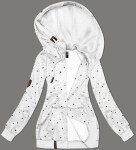 Svetlošedá dámska mikina s kapucňou a hviezdičkovým vzorom (2305) odstíny šedé 46