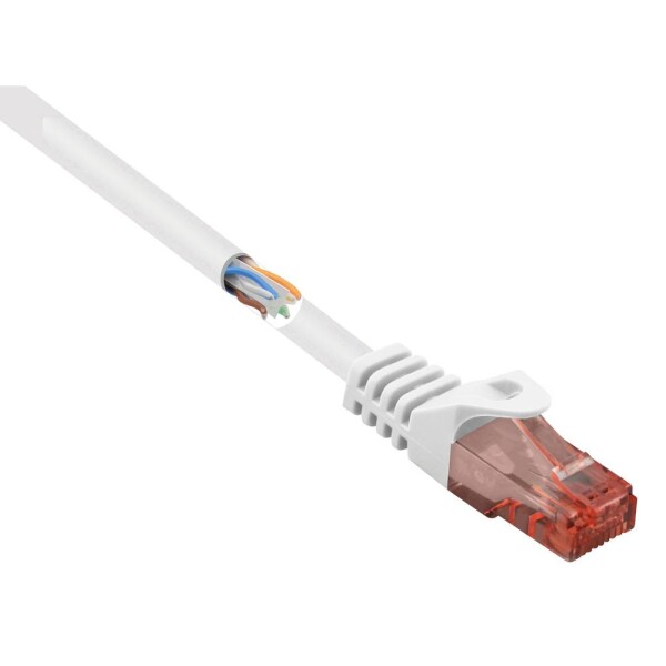 Renkforce RF-5044026 RJ45 sieťové káble, prepojovacie káble CAT 6 U/UTP 10.00 m biela s ochranou, bez halogénov 1 ks; RF-5044026
