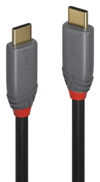 Lindy Anthra Line čierna / Kábel / USB-C - USB-C / 0,5 m / 10 Gbit/s / 5 A PD (36900)