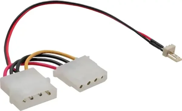 InLine Redukčný kábel 3-pin ventilátor na 2x Molex 4-pin / Kábel / 0,3 m (33344A)