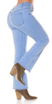 Sexy Highwaist flared Jeans with Slit denimblue