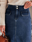 Dámska džínsová maxi sukňa s rozparkom BLUEVIC modrá FashionStreet CY0486 XL