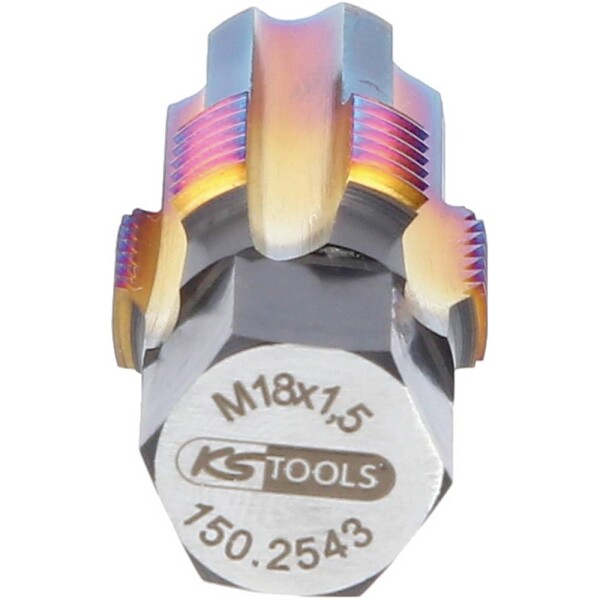 KS Tools 150.2543 univerzálny prerezávač závitov M18 x 1.5 Špeciálna nástrojová oceľ 1 ks; 150.2543