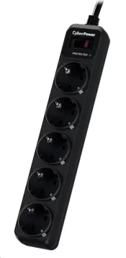 CyberPower B0520SC0-DE čierna / Prepäťová ochrana / 5 zásuviek / vypínač / 1.8 m (B0520SC0-DE)