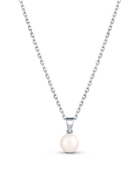 JwL Luxury Pearls Jemný strieborný náhrdelník s pravou perlou JL0835 (retiazka, prívesok)