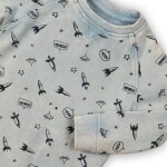 Tričko chlapčenské s dlhým rukávom, Minoti, COSMIC 1, světle modrá - 68/80 | 6-12m