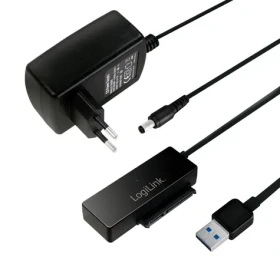 LogiLink adaptér USB 3.0 - SATA čierna / Adaptér / HDD, SSD 2,5 "a 3,5" / 5 Gbit / s / napájací zdroj (AU0050)