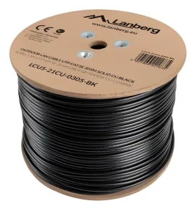 Lanberg Cat5e 305m čierny / UTP drôt / 100 MHz / AWG24 (LCU5-21CU-0305-BK)