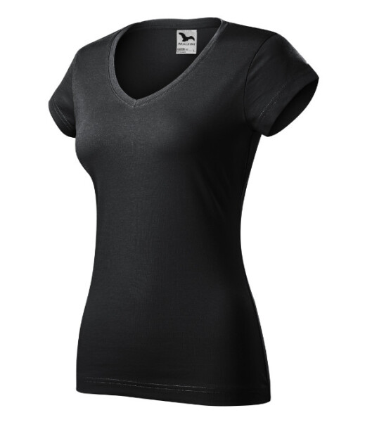 Fit tričko s výstrihom do V ebony gray L