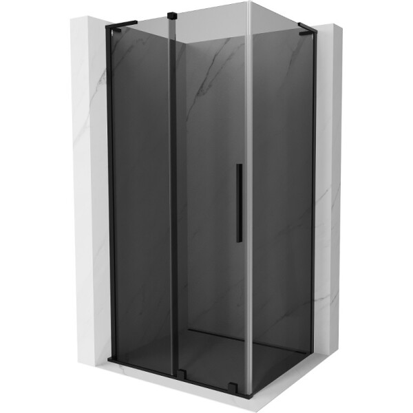MEXEN/S - Velar L sprchovací kút, posuvné dvere 90 x 70, grafit, čierna 871-090-070-43-70