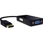 LogiLink CV0109 adaptér [1x zástrčka DisplayPort - 1x DVI zásuvka 24+1-pólová, HDMI zásuvka, VGA zásuvka] čierna; CV0109