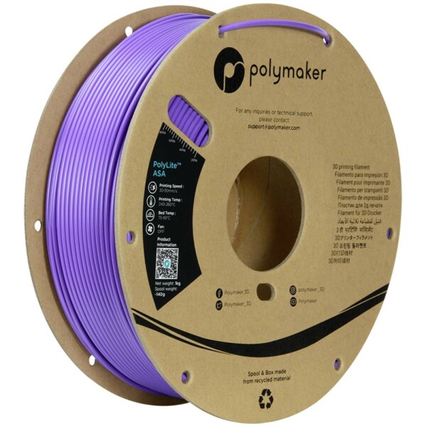 Polymaker PF01017 Purple vlákno pre 3D tlačiarne ASA odolné proti UV žiareniu, odolné proti poveternostným vplyvom, Žiaruvzdorné, Nárazuvzdorný 1.75 mm 1000 g; PF01017