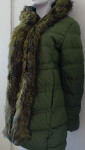 Dámska zimná bunda s kožušinou W749 zelená - Goodlooking XXL