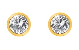Hot Diamonds Pozlátené náušnice s topazmi a pravým diamantom Gemstone DE832