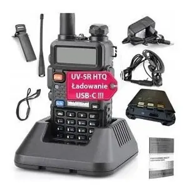 Baofeng UV-5R HTQ čierna / Vysielačka / USB-C / 5 W / FM rádio (UV-5R HTQ USB-C)