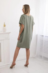 Dámske šaty s vreckami a príveskom 29473 light khaki - Kesi UNI