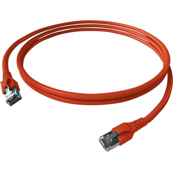 Easylan CP1KRBRBR0050 RJ45 sieťové káble, prepojovacie káble CAT 6A S/FTP 5.00 m červená (jasná) dvojžilový tienený, bez halogénov, samozhášavý 1 ks; CP1KRBRBR0050