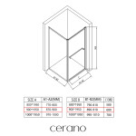 CERANO - Sprchovací kút Versaro L/P - 6 mm - čierna matná, transparentné sklo - 90x90 - zasúvacia CER-8050BD80286