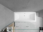 MEXEN/S - Cube obdĺžniková vaňa 180 x 80 cm s panelom + vaňová zástena 120, transparent, chróm 550518080X9012030100