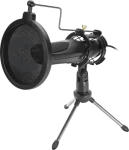 AUDIS Streaming Microphone čierna / stolný mikrofón / 50-16000Hz / pop filter / USB-A / 1.5m (SL-800012-BK)