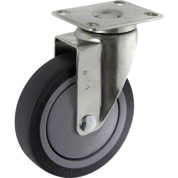 TOOLCRAFT TO-5137917 Otočné koliesko TPR 100 mm s naskrutkovateľnou doskou Nosnosť (max.): 65 kg; TO-5137917