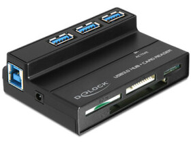 Delock Čítačka kariet All in 1 + 3 Portový USB 3.0 Hub čierna (91721)