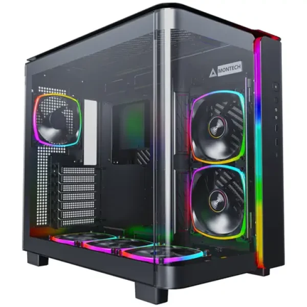 Montech KING 95 PRO čierna / ATX / 2x USB-A / 1x USB-C / 2x 140mm + 4X 120mm / bez zdroja / priehľadná bočnica (KING95PROB)