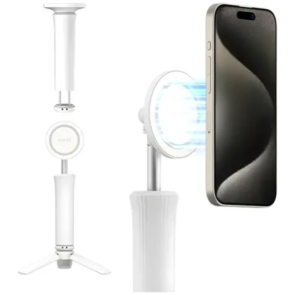 Araree Magfie Pod Lite biela / Selfie tyč s tripodom / MagSafe / 360° otočná hlava / ABS/PC (AR60-02310B)