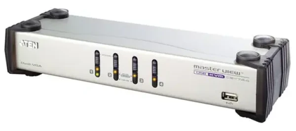 Aten CS1744 / 4- Port USB Dual View KVMP Switch / 2xVGA cards) / 2- Port USB Hub / Audio (CS1744C-AT)