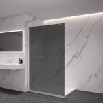 CERANO - Sprchová zástena Walk-in Onyx Cube Ľ/P - 8 mm - hranatá vzpera - biela matná, grafitové sklo - 90x200 CER-8050BD432