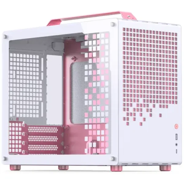 Jonsplus Z20 bielo-ružová / Micro-ATX / 1x USB-A 3.2 / 1x USB-C 3.2 / priehľadná bočnica (Z20 White-Pink)