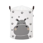 Sipo Kôš na hračky so šnúrkou, skladací bavlnený / 43 l, Hippo (SPSBT43)